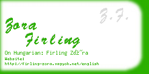 zora firling business card